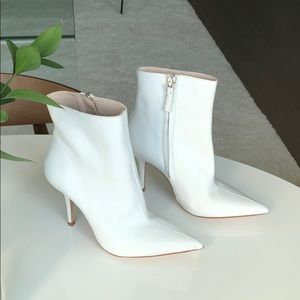 Zara White Heeled Booties